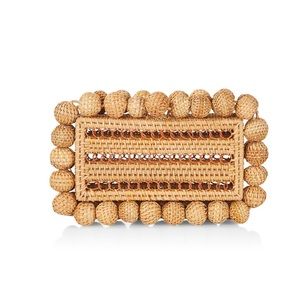 Cult Gaia Eos Rattan Clutch in Natural